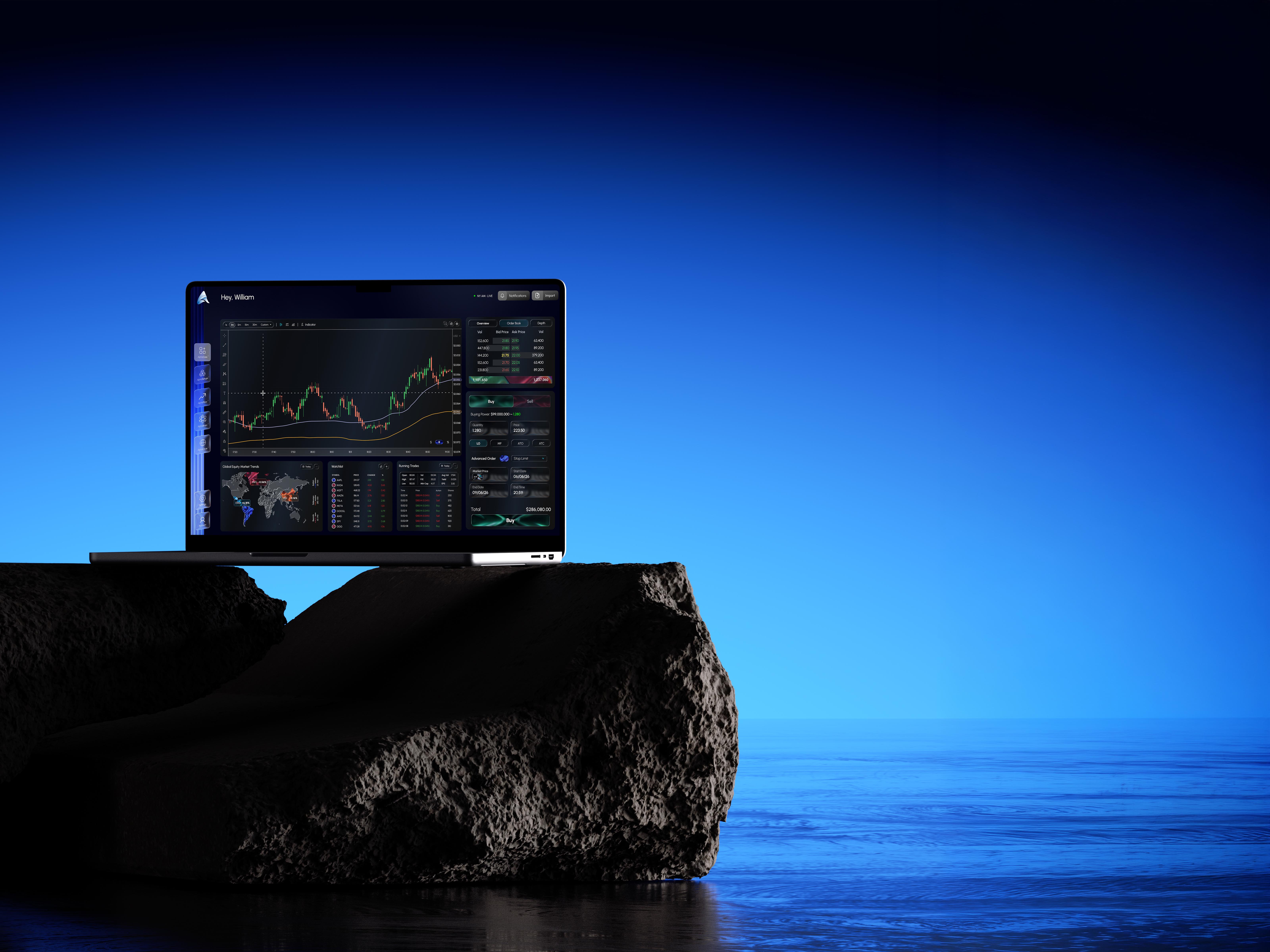 AlphaNest platform on screen
